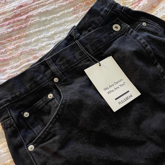 Pull&Bear black denim wrap mini skirt - Picture 8 of 8